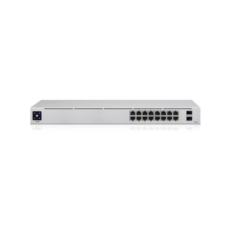 Ubiquiti - UniFi Switch USW-16-POE - Commutateur - Géré - 16 x 10/100/1000 (8 PoE+) + 2 x Gigabit SFP - de bureau, Montable…