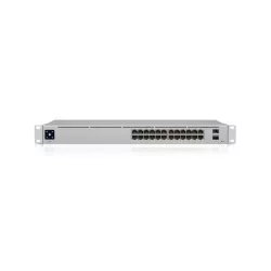 Ubiquiti - USW-24 - Switch Géré - 24 x 10/100/1000 + 2 x Gigabit SFP - de bureau - Montable sur rack