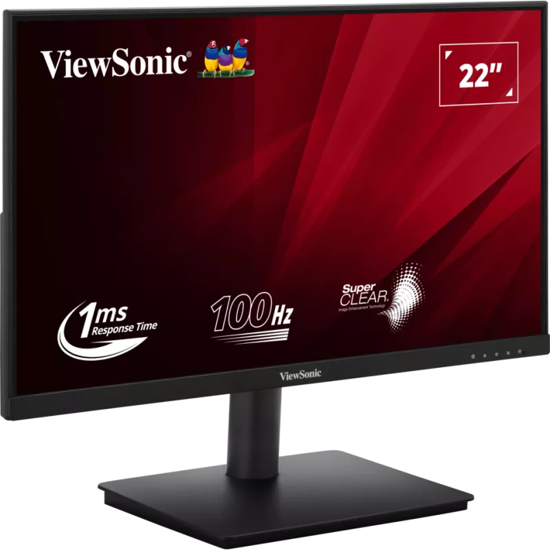 Ecran 22 Viewsonic VA220-H 16:9 1920x1080 LED SuperClear VA 250 cd/m² 1ms 100Hz HDMI VGA VESA 75x75 Inclinaison