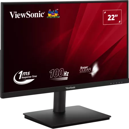 Ecran 22 Viewsonic VA220-H 16:9 1920x1080 LED SuperClear VA 250 cd/m² 1ms 100Hz HDMI VGA VESA 75x75 Inclinaison