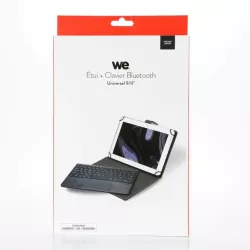 Etui tablette+ Clavier Bluetooth WE Etui Universel 9-11'' Compatible Android/iOS/Windows Noir-Gris
