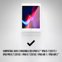 Protection d'écran iPad 9.7'' (2016 2017, 2018) Conception en verre trempé anti-rayures, anti-reflets