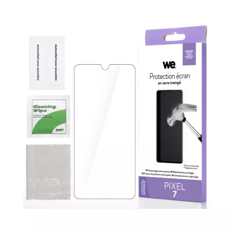 WE Verre trempé GOOGLE PIXEL 7 : Protection écran - anti-rayures - anti-bulles d'air - ultra-résistant - dureté 9H Glass