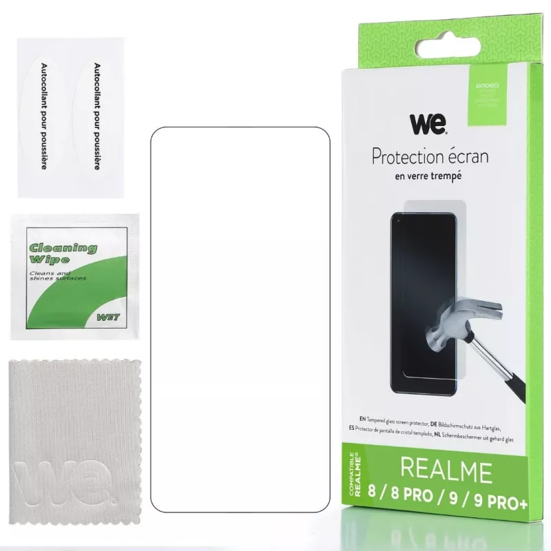 WE Verre trempé REALME 8 / 8 PRO / 9 / 9 PRO +