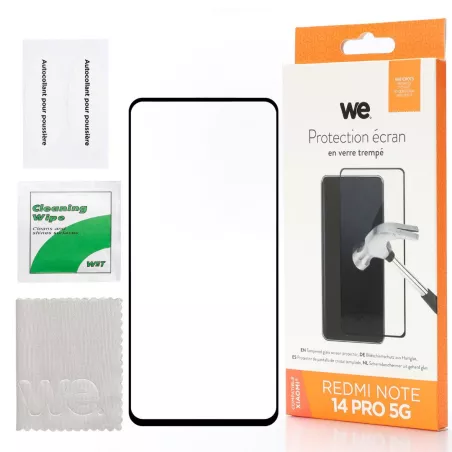 WE verre trempé XIAOMI REDMI NOTE 14 PRO 4G/5G - couverture complète 3D incurvé - Compatible REDMI NOTE 13 PRO+ / 14 PRO+