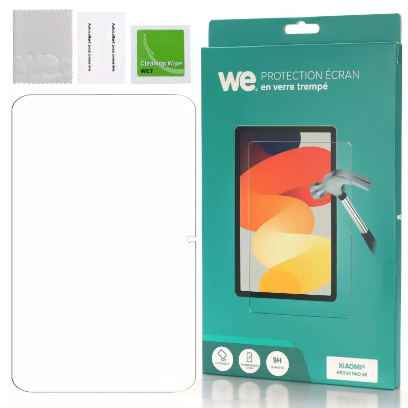Verre Trempé WE pour tablette XIAOMI Redmi Pad SE 11 - Film de protection Anti-Rayures - 9H - Anti-Bulles d'air…