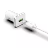 WE Bundle chargeur allume-cigare + câble Lightning 1.5m - chargeur 1USB 3.6A - 18W - câble détachable & torsadé - Blanc