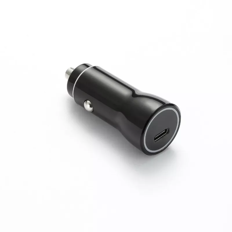 WE Chargeur allume-cigare 1 port USB-C - 20W/3A - avec câble USB-C/USB-C torsadé 1.50m - noir