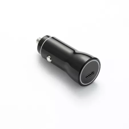 WE Chargeur allume-cigare 1 port USB-C - 20W/3A - avec câble USB-C/USB-C torsadé 1.50m - noir