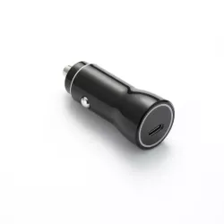 WE Chargeur allume-cigare 1 port USB-C - 20W/3A - avec câble USB-C/USB-C torsadé 1.50m - noir