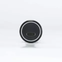 WE Chargeur allume-cigare 1 port USB-C - 20W/3A - avec câble USB-C/USB-C torsadé 1.50m - noir