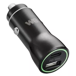 Chargeur allume-cigare WE - 2 ports USB (1 USB-A 5V/2,4A et 1 USB-C V/3A), Total (USB-A+C) 5V/3A pour smartphone, GPS, etc...