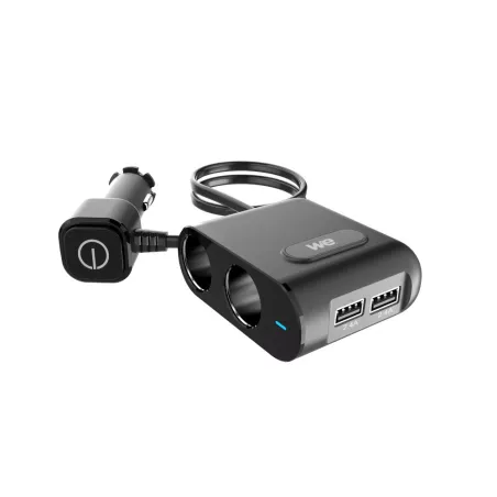 Chargeur de voiture WE - 90W Max 2 prises allume cigare adaptateur + 2 Ports USB 2.4A pour smartphone tablette, PC, GPS et…