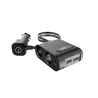 Chargeur de voiture WE - 90W Max 2 prises allume cigare adaptateur + 2 Ports USB 2.4A pour smartphone tablette, PC, GPS et…