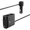 Chargeur de voiture WE - 90W Max 2 prises allume cigare adaptateur + 2 Ports USB 2.4A pour smartphone tablette, PC, GPS et…