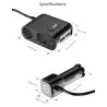 Chargeur de voiture WE - 90W Max 2 prises allume cigare adaptateur + 2 Ports USB 2.4A pour smartphone tablette, PC, GPS et…