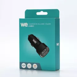 Chargeur allume-cigare WE - 2 ports USB-C - 60W max - Protocole PPS - Noir