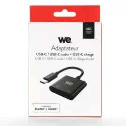 WE Adaptateur USB C vers USB C x2, adaptateur 2 en 1 charge et audio spécialement conçu pour appareils en USB C
