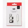 Adaptateurs pour carte SIM Lot de 3 adp + pointe métal nano/Micro/standard