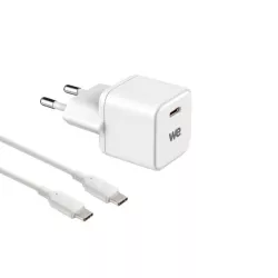 Bundle Chargeur GaN USB-C 20W + câble USB-C/USB-C - 1m - Blanc