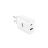 Bundle chargeur PC WE USB-C/USB + câble USB-C/USB-C 2m - Chargeur 1 port USB-C 65W - 1 port USB Blanc