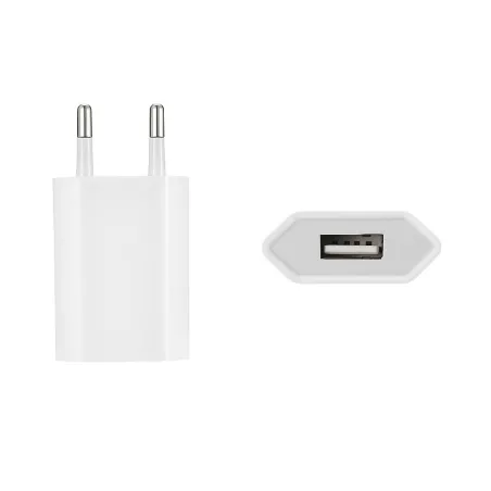 Chargeur secteur 1 USB 1A total 5W blanc design plat
