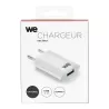 Chargeur secteur 1 USB 1A total 5W blanc design plat