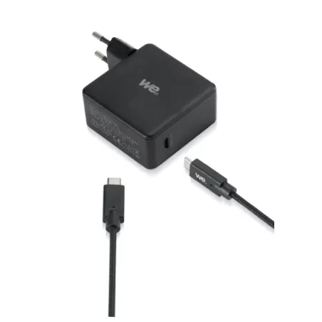 WE Bundle chargeur USB-C + câble USB-C/USB-C 2m - Chargeur 1 port USB-C 100W - PD 3.0/QC3.0 - noir
