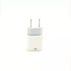Bundle chargeur secteur + câble Chargeur 1 USB+1 Câble USB/USBC Sortie max 2.4A total 12W / version USB 2.0 blanc