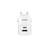 Chargeur secteur WE GaN 1 Port USB et 1 Port USB-C - 20W - Compatible Power Delivery 3.0 - Format mini - Blanc
