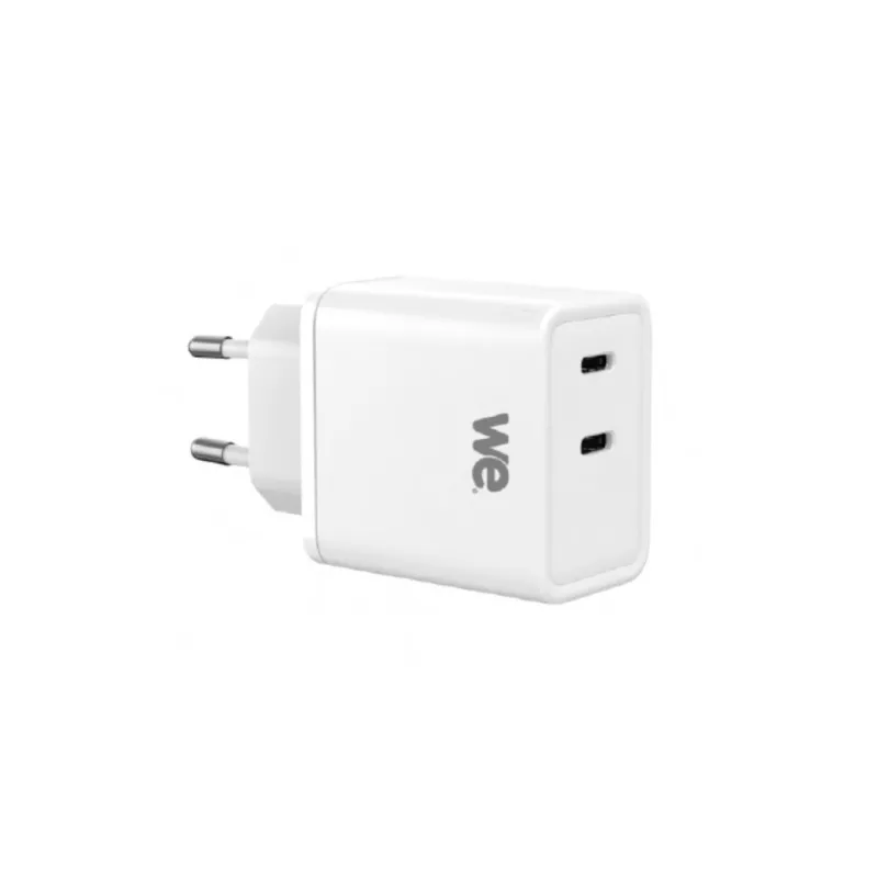 Chargeur secteur WE GaN 2 Ports USB-C - 45W - coloris blanc