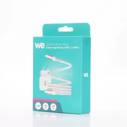 Bundle chargeur 1 port USB-C 20W + câble USB-C/USB-C blanc