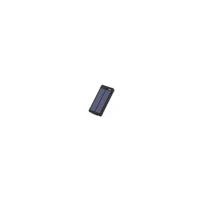 WE Batterie de secours 10000 mAh - Antichocs - 2 ports USB - 10W - Panneaux solaires/lampe torche intégrés - IPX4 - noire