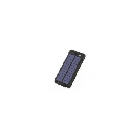 WE Batterie de secours 10000 mAh - Antichocs - 2 ports USB - 10W - Panneaux solaires/lampe torche intégrés - IPX4 - noire