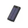 WE Batterie de secours 10000 mAh - Antichocs - 2 ports USB - 10W - Panneaux solaires/lampe torche intégrés - IPX4 - noire