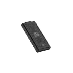WE Batterie de secours 10000 mAh - Antichocs - 2 ports USB - 10W - Panneaux solaires/lampe torche intégrés - IPX4 - noire