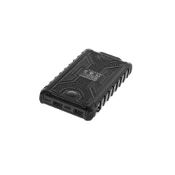 WE Batterie de secours 10000 mAh - Antichocs - 2 ports USB - 10W - Panneaux solaires/lampe torche intégrés - IPX4 - noire