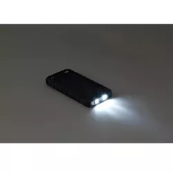WE Batterie de secours 10000 mAh - Antichocs - 2 ports USB - 10W - Panneaux solaires/lampe torche intégrés - IPX4 - noire