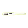 Batterie de secours 3200mAh vert 1 port USB 1A - bouton tactile Toucher peau de pêche ULTRA FIN 5mm d'épaisseur