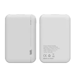 WE Batterie de secours 5000mAh - 2 ports USB A - 5V/2.1A - Sortie totale 10.5W - Blanc