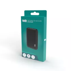 WE Batterie de secours 5000mAh - 2 ports USB A - 5V/2.1A - Sortie totale 10.5W - Noir