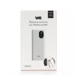 Batterie de secours WE pour PC portable 27000 mah / 65W Ecran LCD, entrée: USB-C + micro USB, sortie: 2*USB+ 1 USB-C