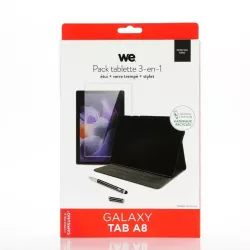 WE Bundle avec étui protection tab/film protection écran/stylet - Compatible Samsung Galaxy Tab A8 10.5 pouces - Etui en…