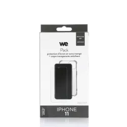 WE PACK verre trempé et coque de protection transparente IPHONE 11