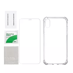 WE PACK verre trempé et coque de protection transparente IPHONE XR
