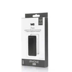 WE PACK verre trempé et coque de protection transparente IPHONE XR