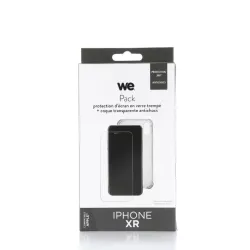 WE PACK verre trempé et coque de protection transparente IPHONE XR