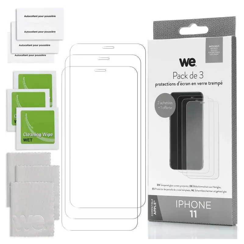 WE BUNDLE 3 verres trempés IPHONE 11