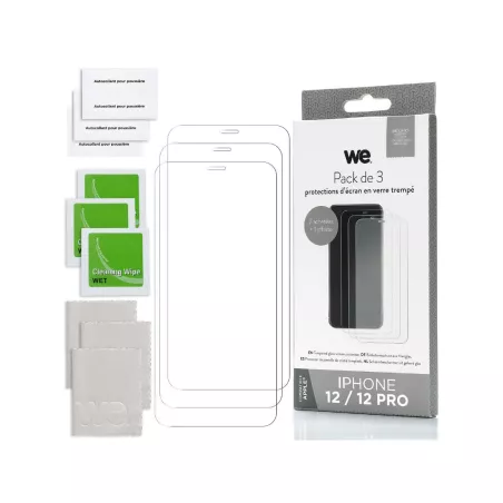 WE BUNDLE 3 verres trempés IPHONE 12 / 12 PRO