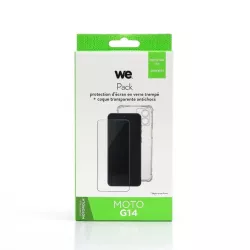 WE PACK verre trempé et coque de protection transparente MOTOROLA MOTO G14
